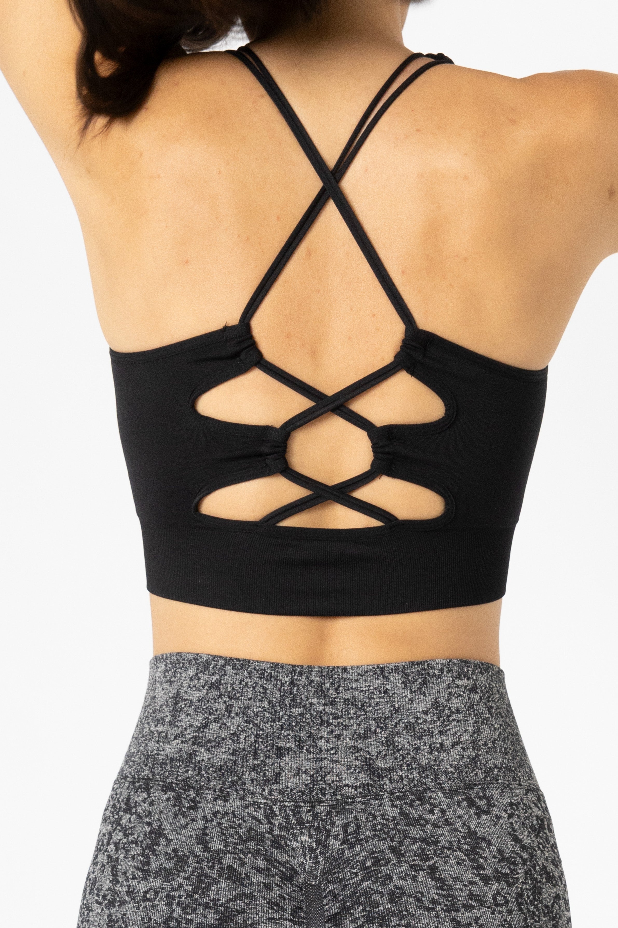 Power Criss-Cross Sports Bra Black