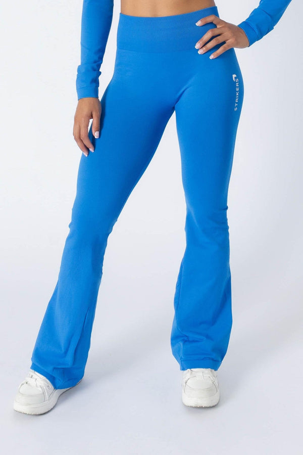 Flamboyant Fine Boot-Cut Seamless Leggings Blue