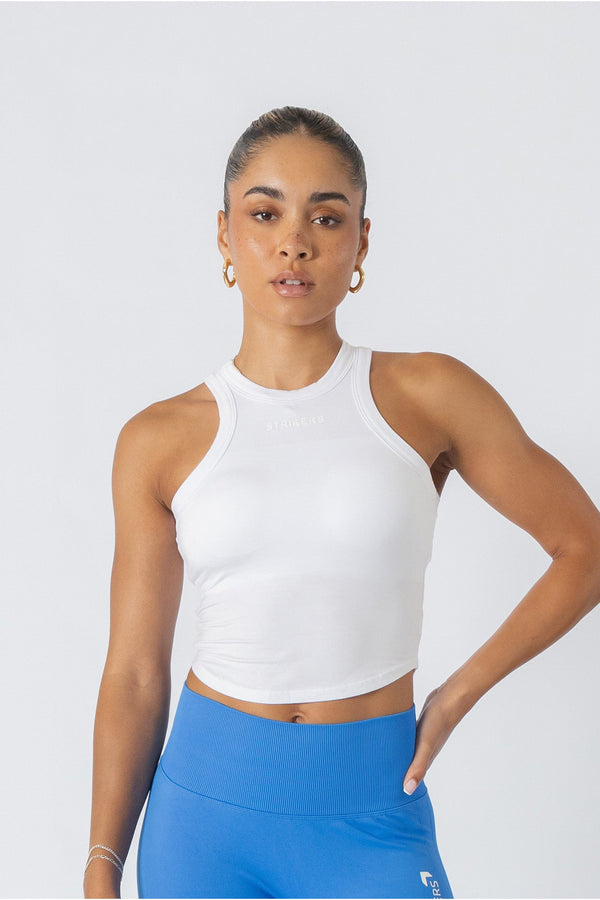 Aura Sleeveless Crew Neck Knit top White