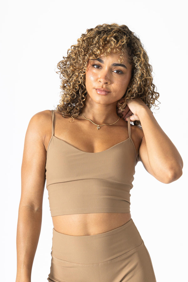 Aura Chic Flair Open-back Crop Top Creme