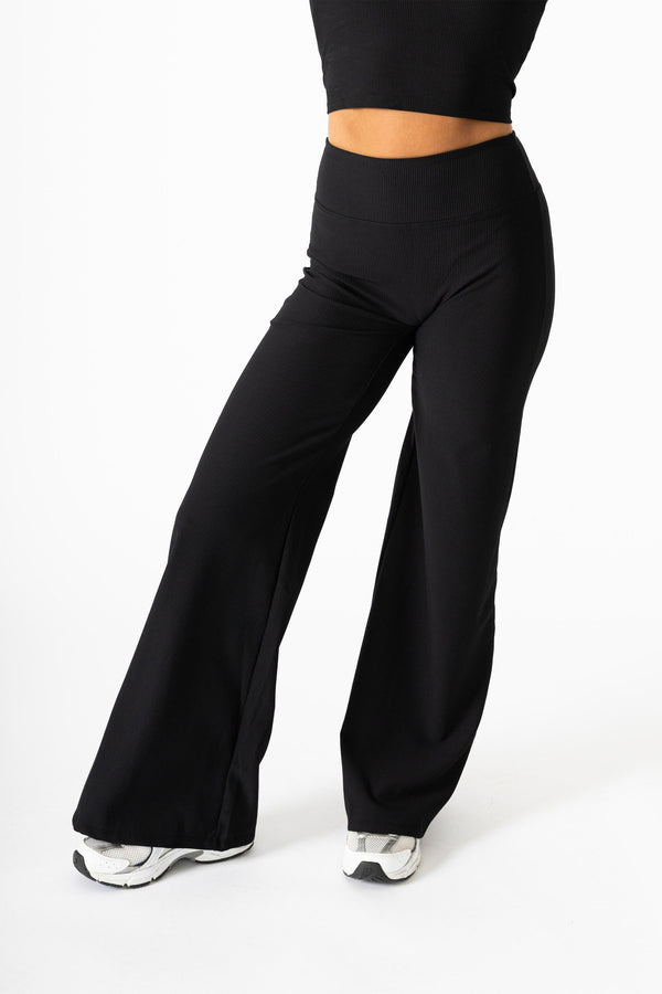 Aura Chic Flair Flare Pants Black