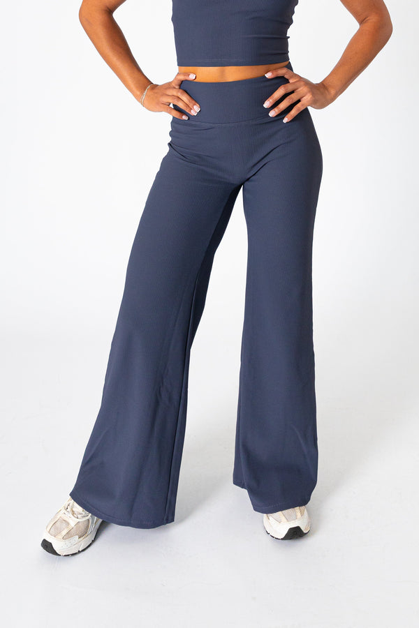 Aura Chic Flair Flare Pants Sky Blue