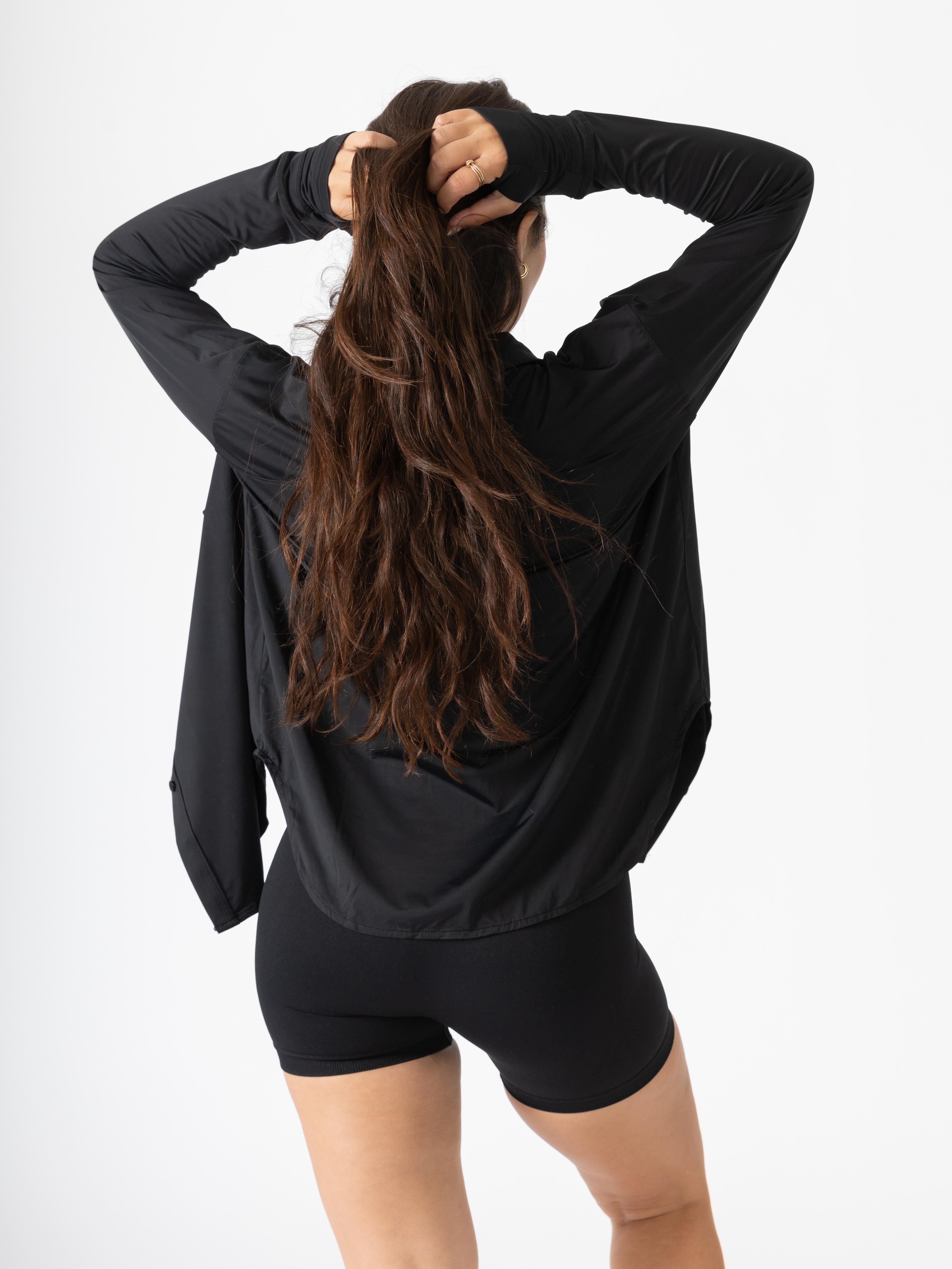 Oversized Long Sleeve Button Shirt Black