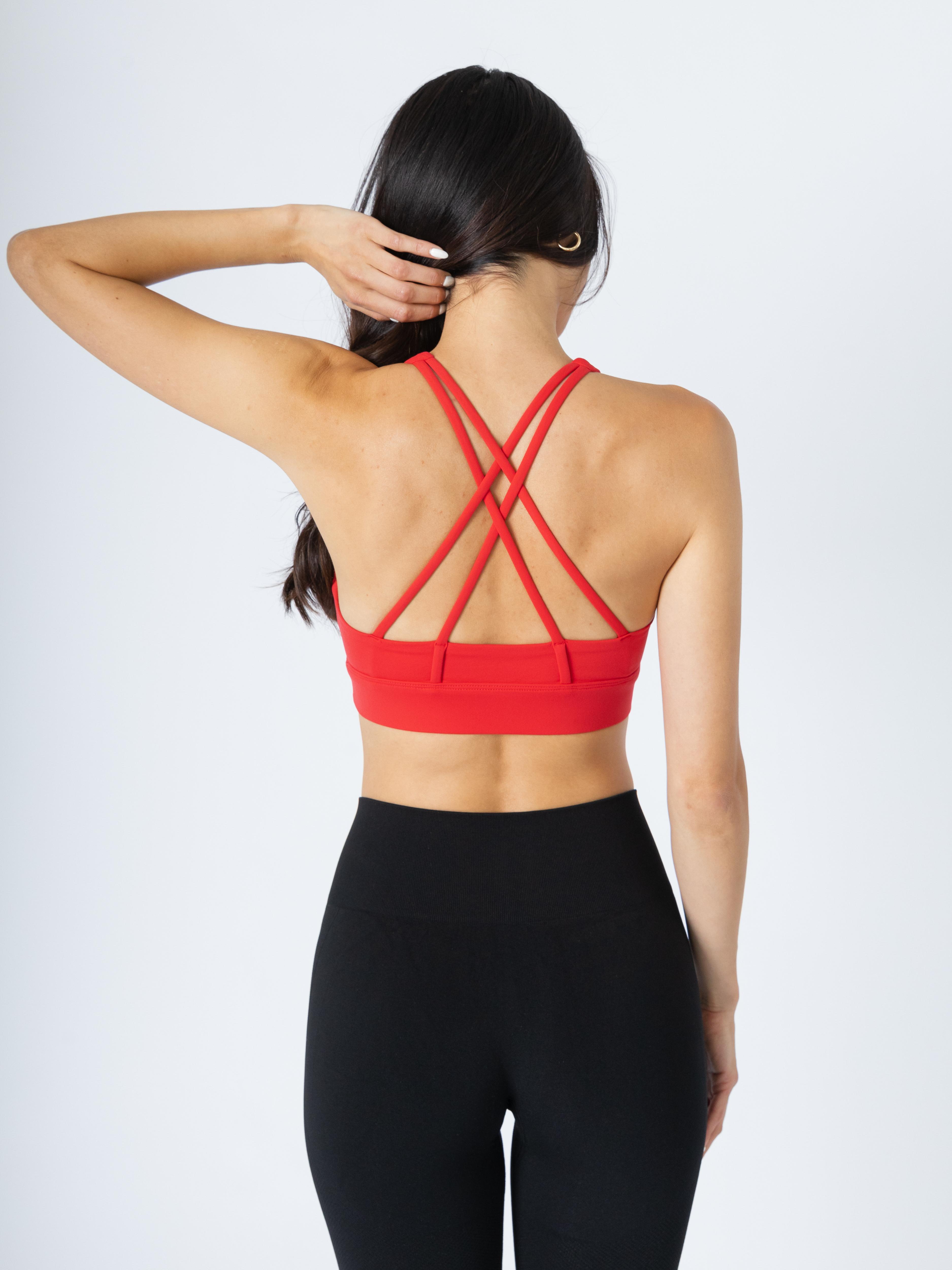 Flamboyant Criss-Cross Crop Top Red