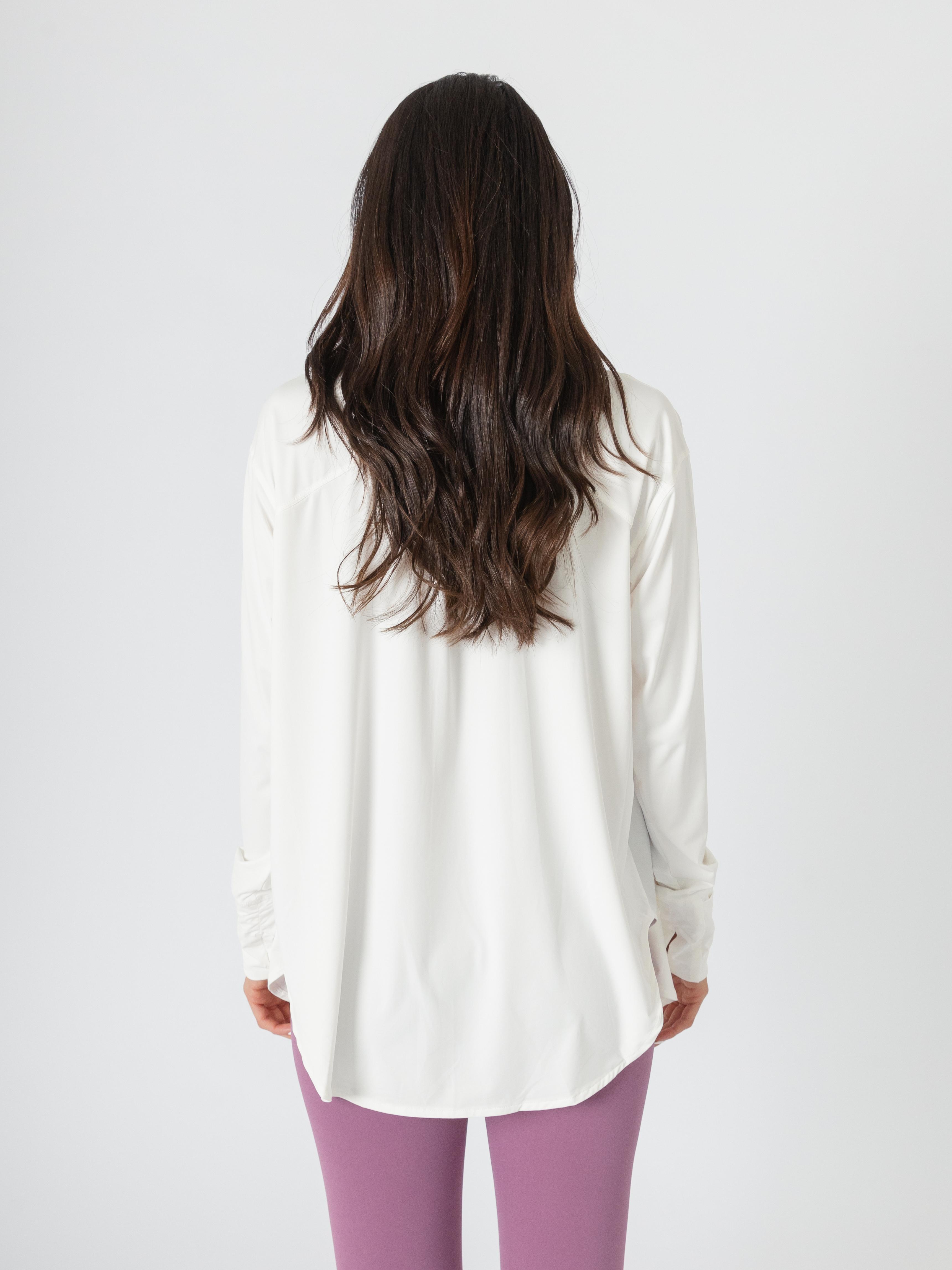 Oversized Long Sleeve Button Shirt White