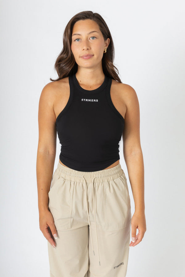 Aura Sleeveless Crew Neck Knit top Black