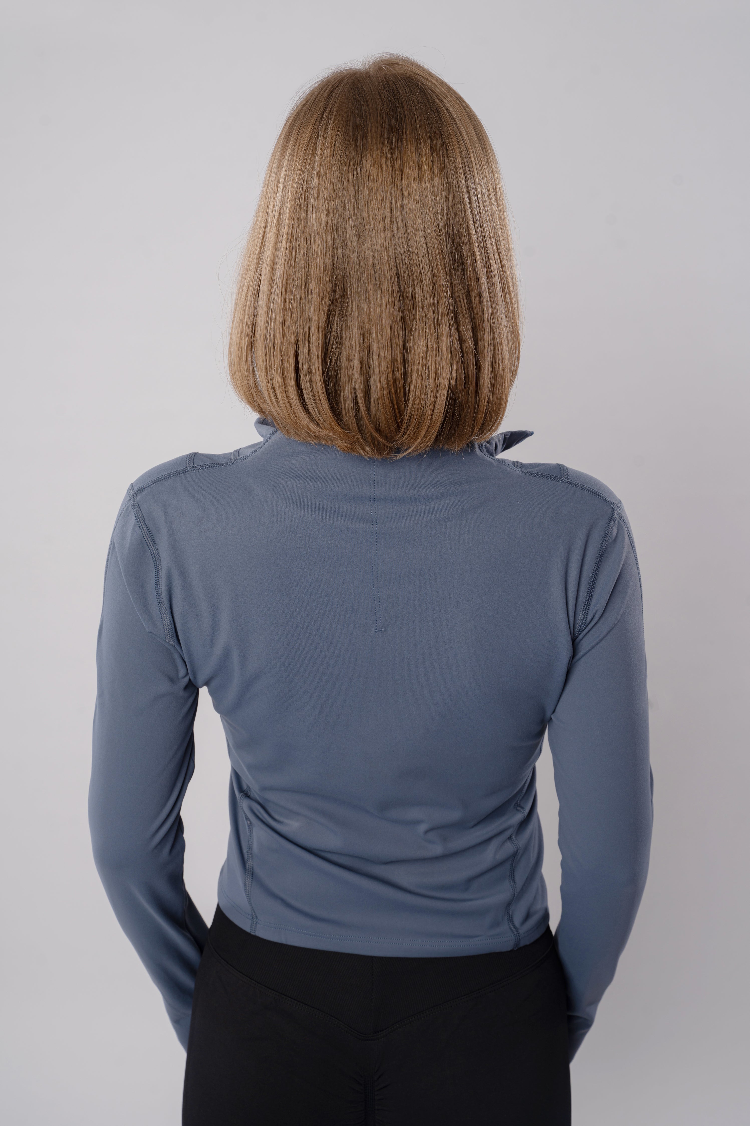 Long Sleeve Henley Shirt blue grey