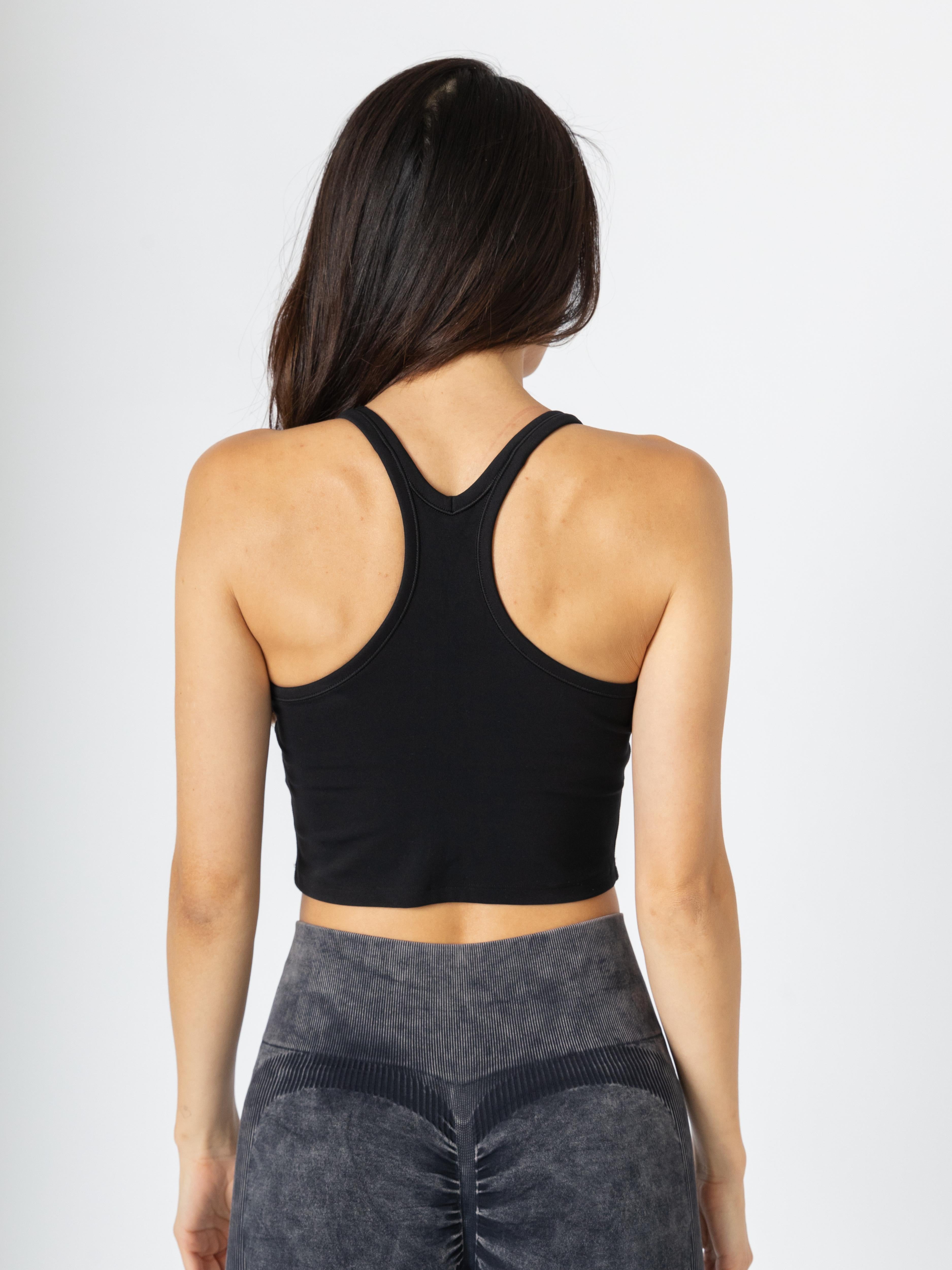 Super Seamless Cross Back Top Black